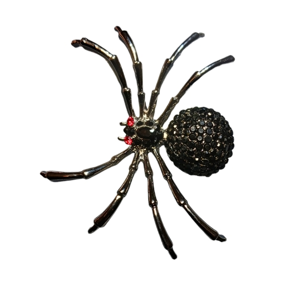 Bling Spider Pin Rhinestone Brooch - Picture 8 of 12